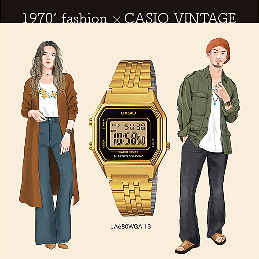Casio Vintage Ladies Gold-tone Stainless Steel Strap Watch - LA680WGA-1DF