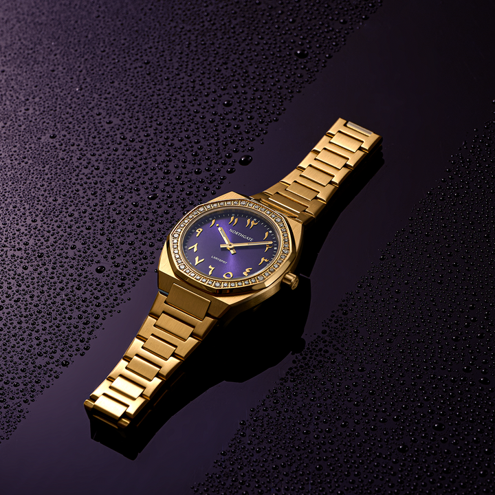Imperial purple diamond gold size 34mm