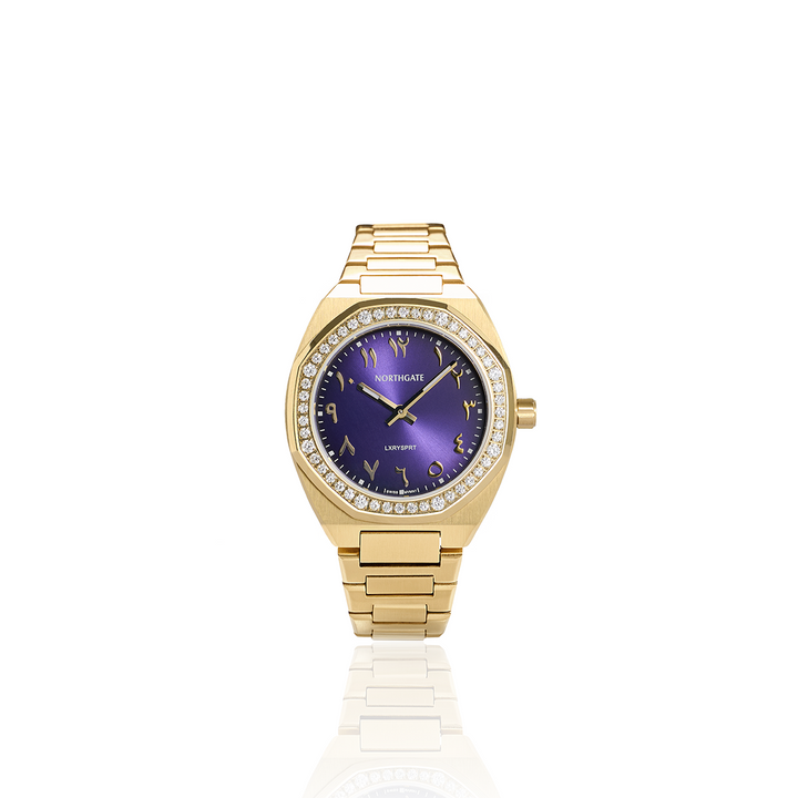 Imperial purple diamond gold size 34mm
