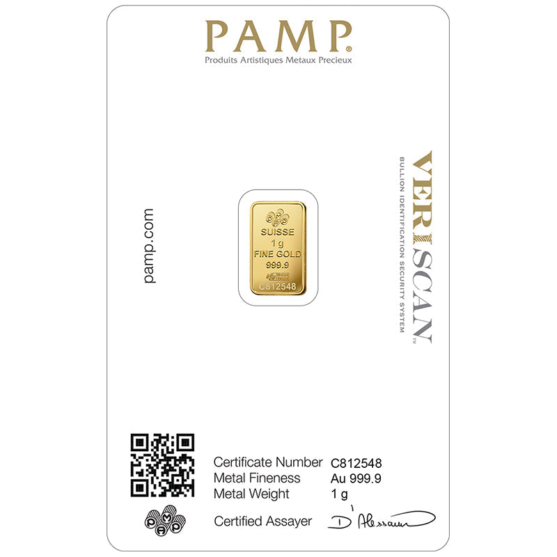Pamp Suisse Queen Fortuna 1 Gram Gold Bar 24KT -