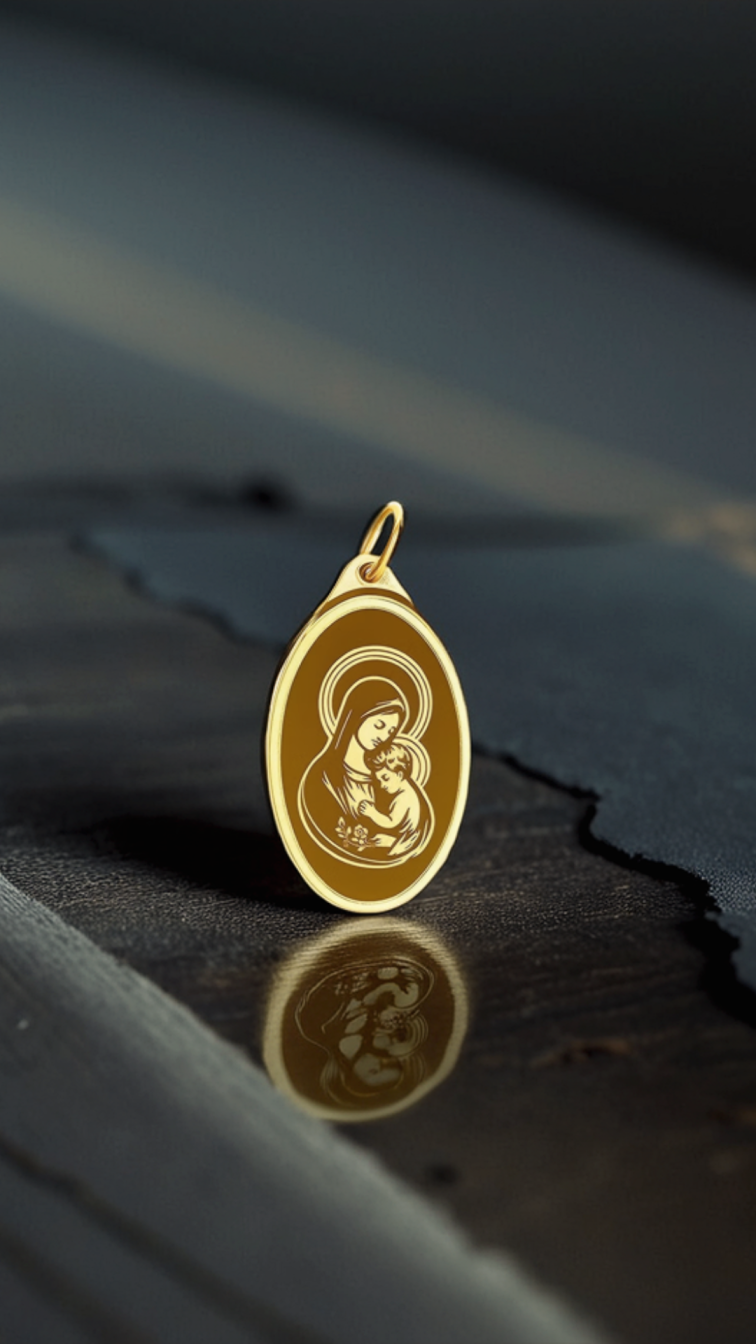 2.5 Grams Gold Pendant 24K – (virgin Mary) Design