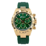 Huranus Chronograph Green Dial – 18k Gold & Rubber Strap