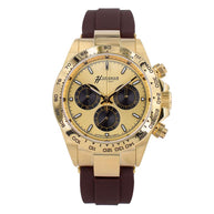 Huranus Chronograph Yellow Dial – 18k Gold & Rubber Strap