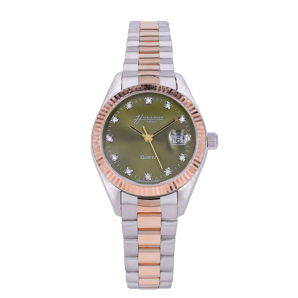XR Lady watch in 18K rose & white gold | Olive Green Dial