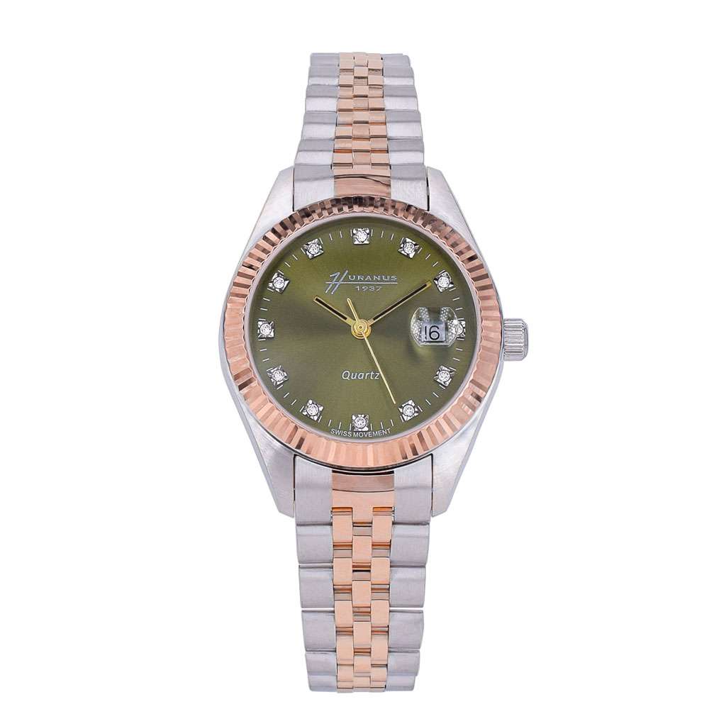 XR Lady watch in 18K rose & white gold | Olive Green Dial