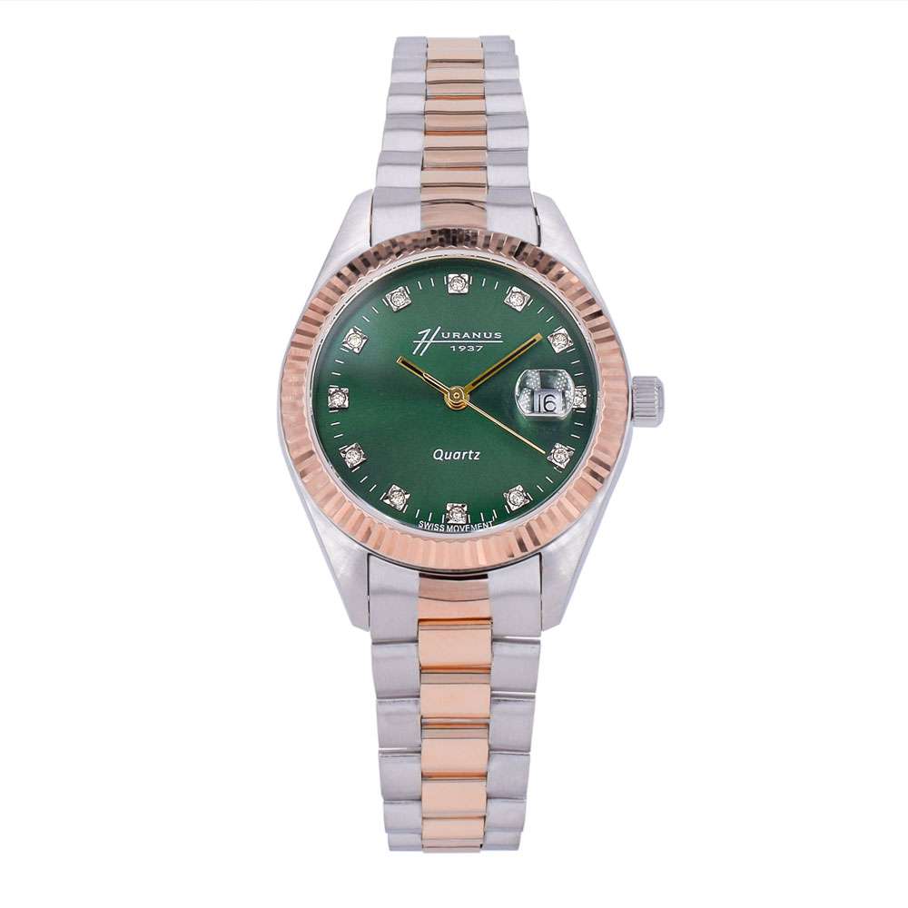 XR Lady watch in 18K rose & white gold | Green Dial