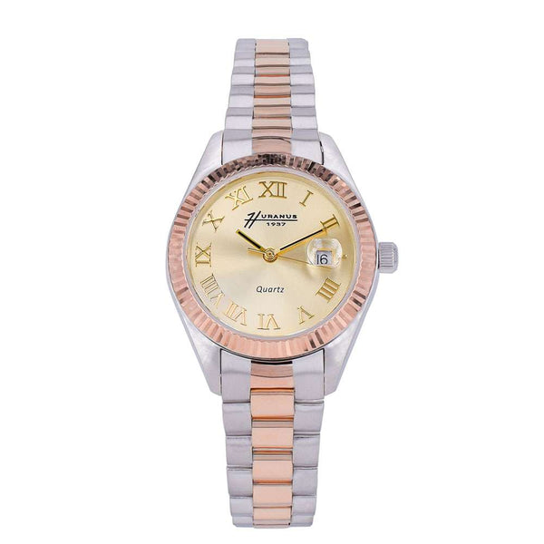 XR Lady watch in 18K rose &amp; white gold | Yellow Dial