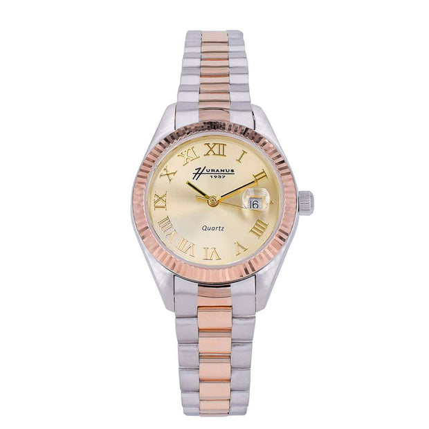 XR Lady watch in 18K rose &amp; white gold | Yellow Dial