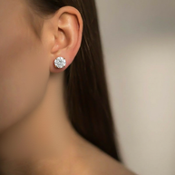 2-Carat Solitaire Stud Earrings – 18k Yellow Gold (2.10ctw)