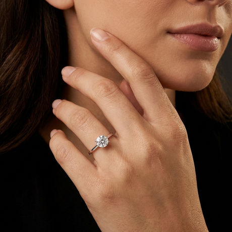Classic Solitaire Round Diamond Ring 0.76ct 18K Gold
