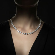 The Mosaic Mix-Shape Diamond Necklace – 16.92ctw (18k White Gold)