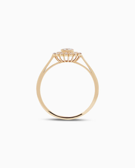 18K Gold Round Brilliant Diamond Bold Solitaire Ring