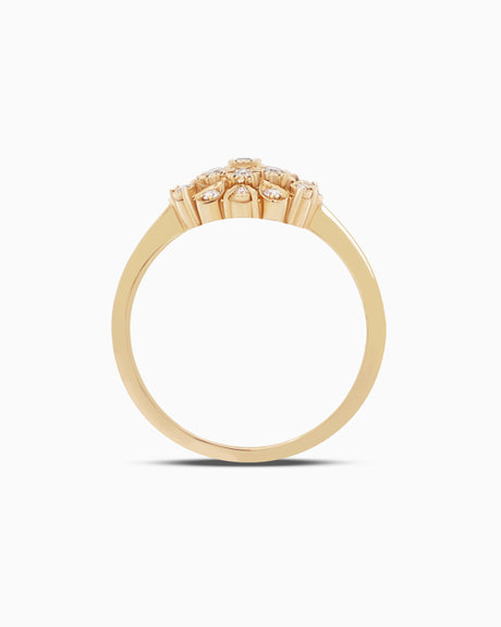 18K Gold Round Brilliant Diamond Bold Solitaire Ring