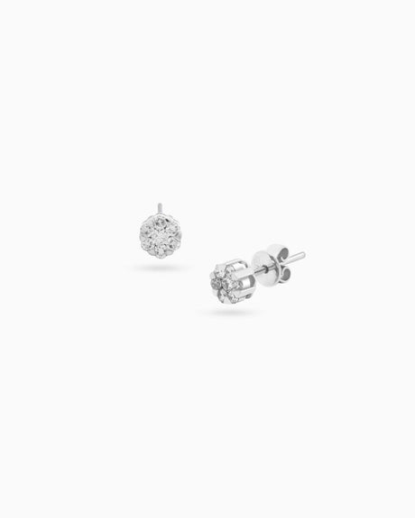 18K Gold 14-Stone Diamond Stud Earrings – 0.20ct.