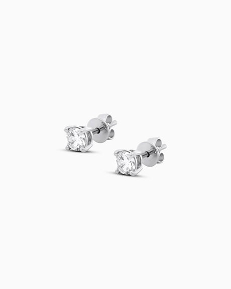 18K White Gold Round Diamond Stud Earrings – 0.40ct.