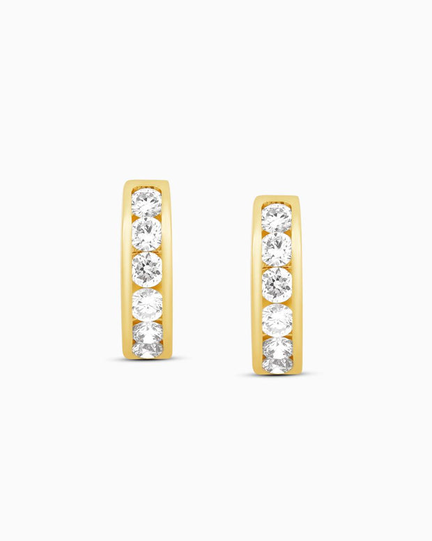 18K Yellow Gold Lab-Grown Diamond Huggie Hoop Earrings – 0.80ct.