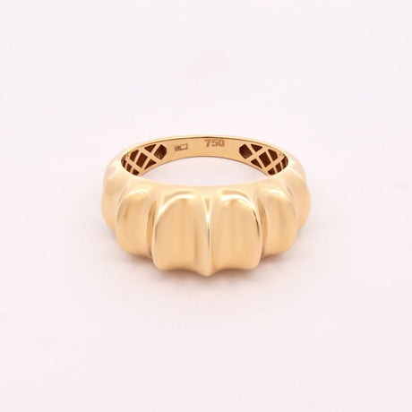 18K Gold Sculpted Dome Ring – 3g