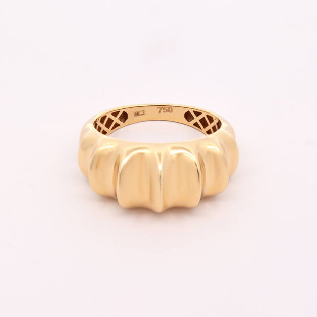 18K Gold Sculpted Dome Ring – 3g